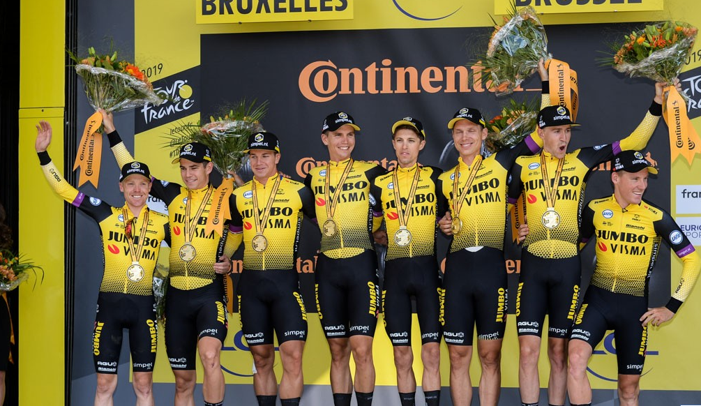 Team Jumbo-Visma gennemsnitlige hastighed foran mange hold